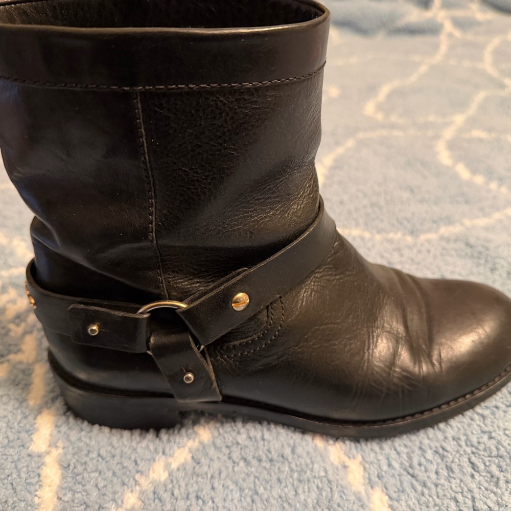 Jimmy Choo Black Leather Ankle Booties - Picture 3 of 6
